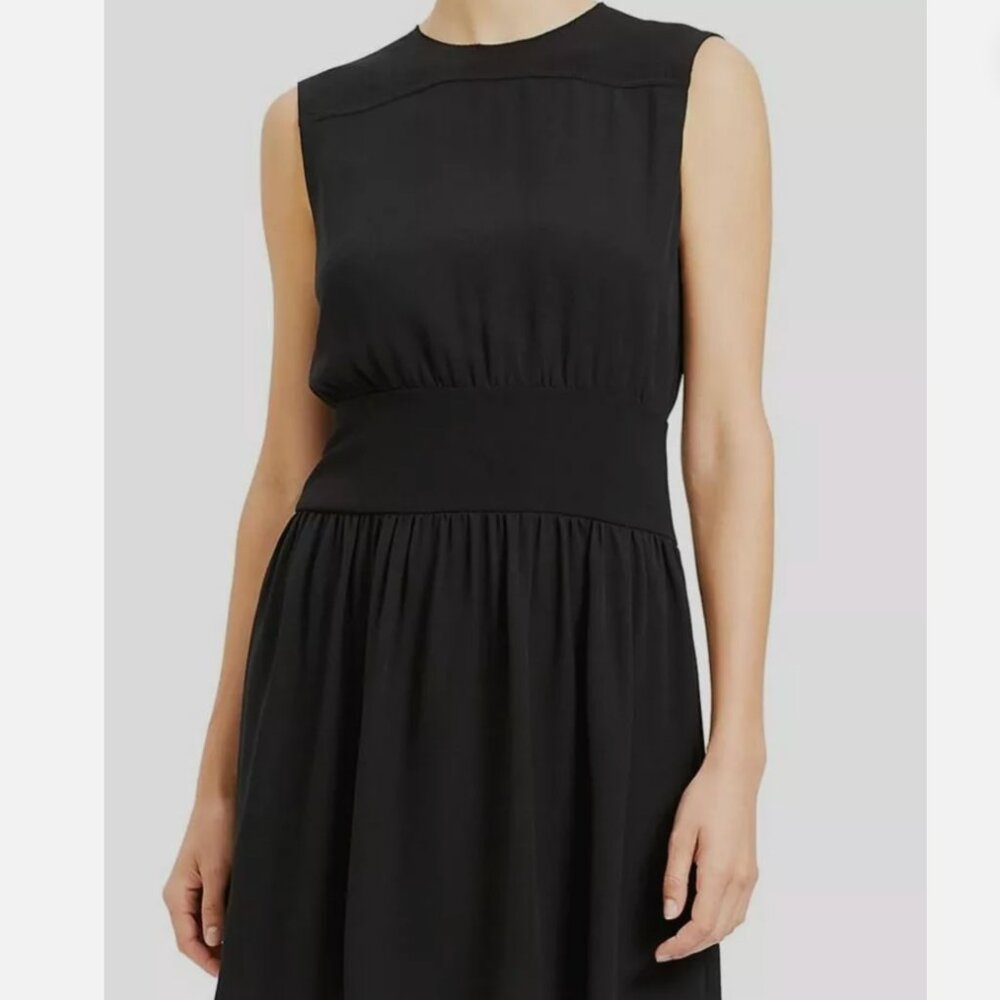 Theory Blouson Silk Dress in Black - Size 2 - Brand New With Tags